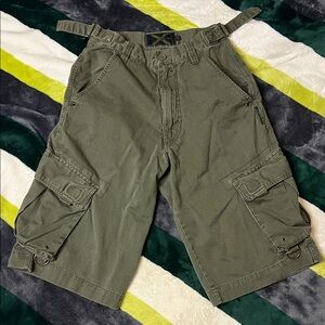 Tripp NYC Olive Cargo Shorts - Military Green Size 28
